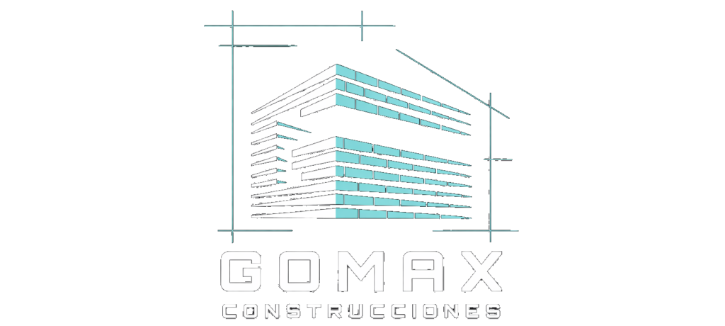 Logo moderno de GOMAX Construcciones - transparente