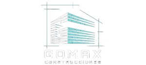 Logo moderno de GOMAX Construcciones - transparente